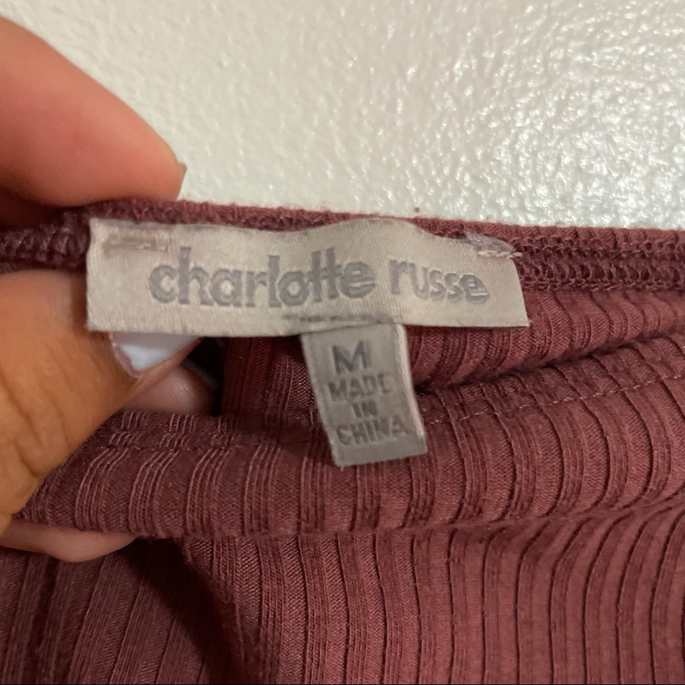 Charlotte Russe Off Shoulder Ribbed Top - Picture 3 of 7